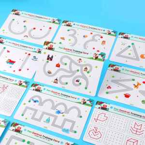 Line Drawing | Control Pen Training | (Cardboard, 21cm x 14cm, Reusable) | Learning | Customizable