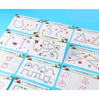 Line Drawing | Control Pen Training | (Cardboard, 21cm x 14cm, Reusable) | Learning | Customizable