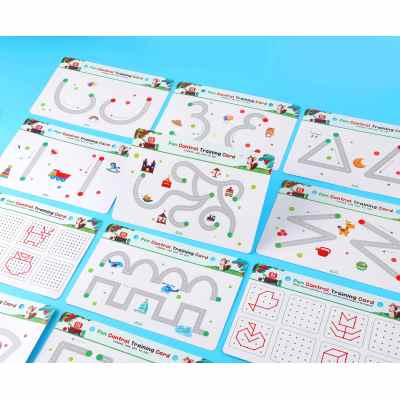 Line Drawing | Control Pen Training | (Cardboard, 21cm x 14cm, Reusable) | Learning | Customizable