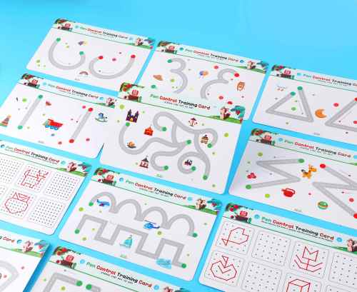 Line Drawing | Control Pen Training | (Cardboard, 21cm x 14cm, Reusable) | Learning | Customizable