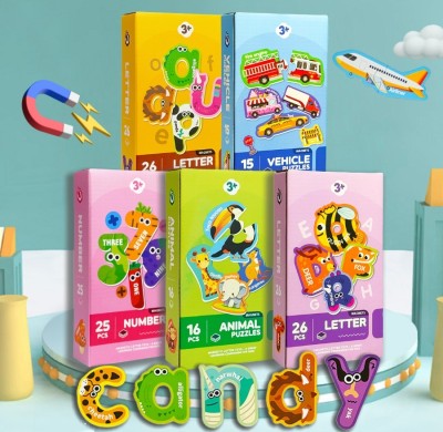 Vehicle Puzzles | Magnetic Learning | Cardboard | Early Education/Playtime | Customizable