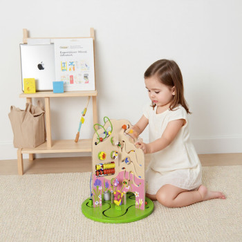 Wooden Activity Cube Toy | Beads & Mazes | (Wood, 43.5x39cm, Educational) | Kids Customization