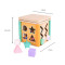 Wooden Shape Sorting Cube | Educational Toy | Natural Wood, 16.5x15x15cm | Toddler Play | Custom