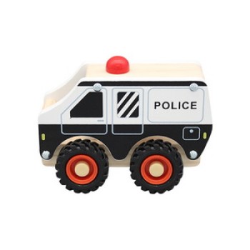 Wooden Police Van Toy | Law Enforcement Play | Wood, Siren Light | Kids' Safety Role-Play | Custom