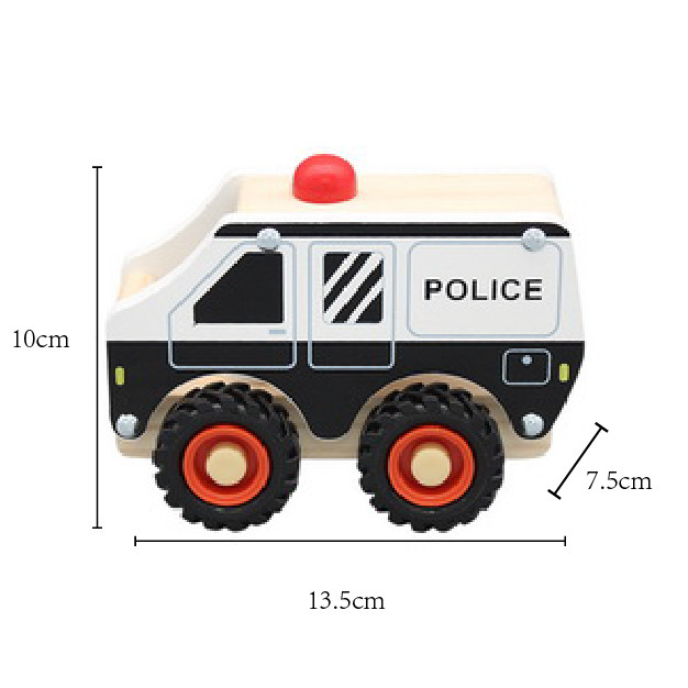 Wooden Police Van Toy