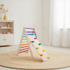 Rainbow Pikler Triangle | Vibrant & Safe | Wood, Climbing & Sliding | Kids Play & Growth | Customizable