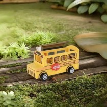 Wooden School Bus Toy | Educational Pull-Along Vehicle | Wood, Wheeled Play | Toddler Learning| OEM