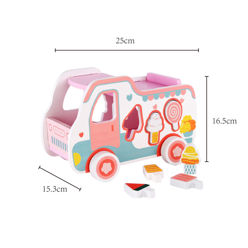 Wooden Ice Cream Truck Shape Sorter