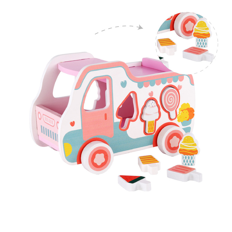 Wooden Ice Cream Truck Shape Sorter