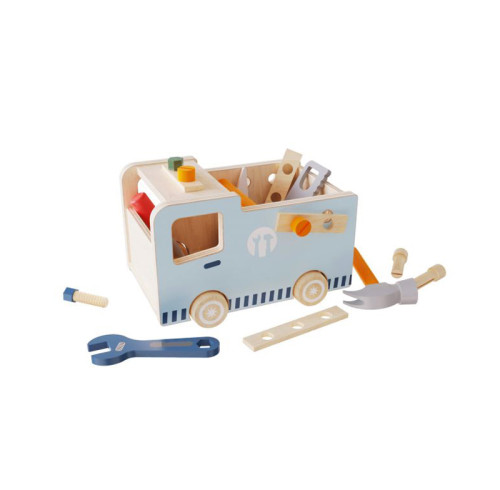 Wooden Tool Truck Toy | Multi-Function Playset | Solid Wood | STEM Learning, Kids Gift | OEM Custom