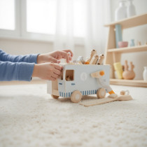 Wooden Tool Truck Toy | Multi-Function Playset | Solid Wood | STEM Learning, Kids Gift | OEM Custom
