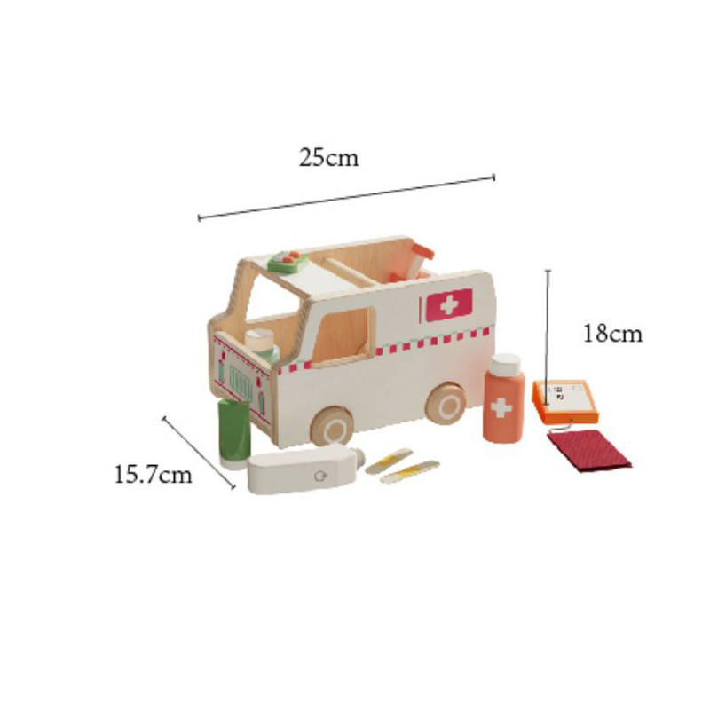 Wooden Ambulance Toy