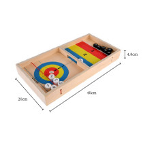 Wooden 2-in-1 Target Shuffleboard Ice Fox Ball Game | Reversible Strategy Toy | Wood | OEM
