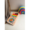 Wooden 2-in-1 Target Shuffleboard Ice Fox Ball Game | Reversible Strategy Toy | Wood | OEM