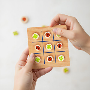 Wooden Ladybug Tic Tac Toe | Themed Strategy Game, Wood | Kids Learning & Family Fun | OEM