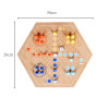 Wooden Ludo Game | Hexagonal Race Toy | (Wood, 30cm x 26cm, Dice Rolling) | OEM