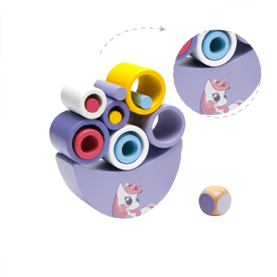 Forestoy Unicorn Wooden Balancing Boat | Stacking Educational Toy | Wood |  Play | OEM