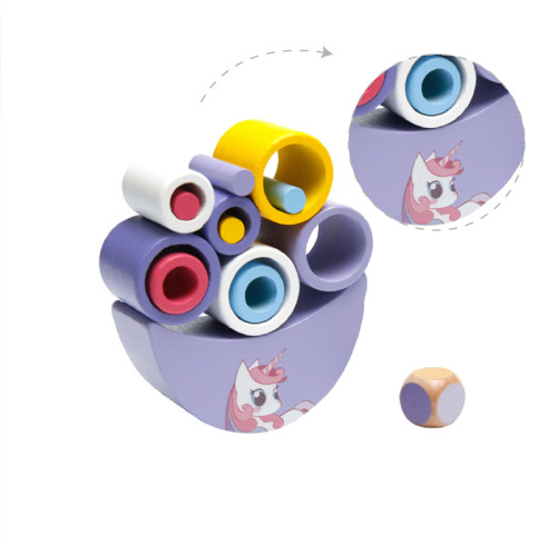 Forestoy Unicorn Wooden Balancing Boat | Stacking Educational Toy | Wood | Play | OEM