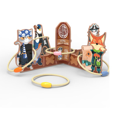Forestoy Pirate Wooden Ring Toss Game | Animal Themed Toy | Wood Ring, Throwing | OEM