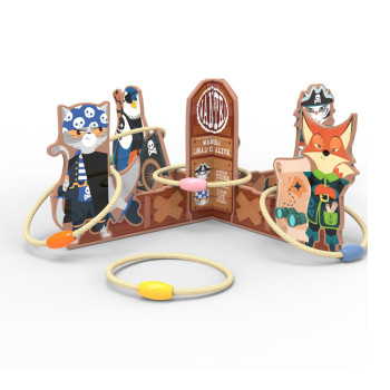 Forestoy Pirate Wooden Ring Toss Game | Animal Themed Toy | Wood Ring, Throwing | OEM