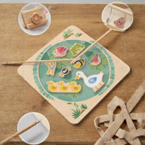 Forestoy Wooden Pond Fishing Game | Magnetic Educational Toy | Wood Magnetic Catching | OEM