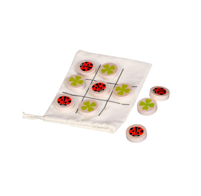 Forestoy Ladybug Tic Tac Toe | Portable Strategy Toy | Wood | Kids Learning Family Fun | OEM