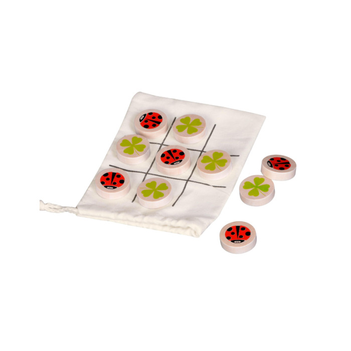 Forestoy Ladybug Tic Tac Toe | Portable Strategy Toy | Wood | Kids Learning Family Fun | OEM