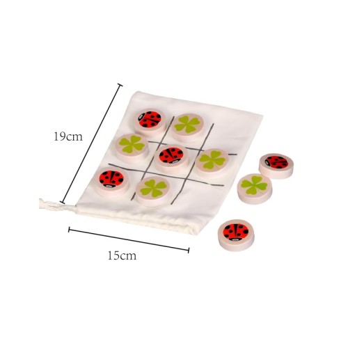 Forestoy Ladybug Tic Tac Toe | Portable Strategy Toy | Wood | Kids Learning Family Fun | OEM