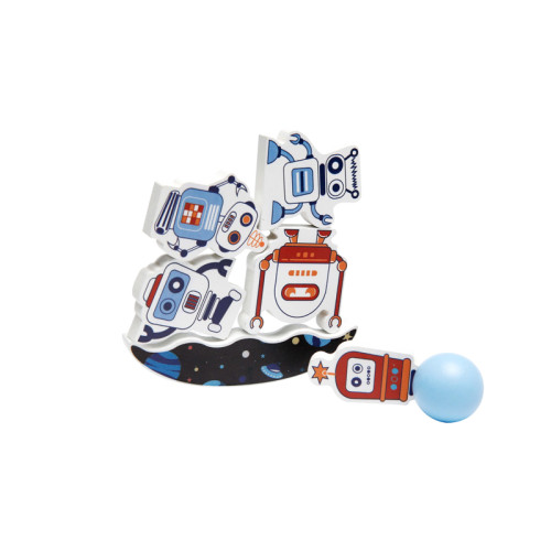 Wooden Balance Bowling Set | Educational Robot Stacking Toy | Wood, Multi-Piece Set, Balancing | OEM