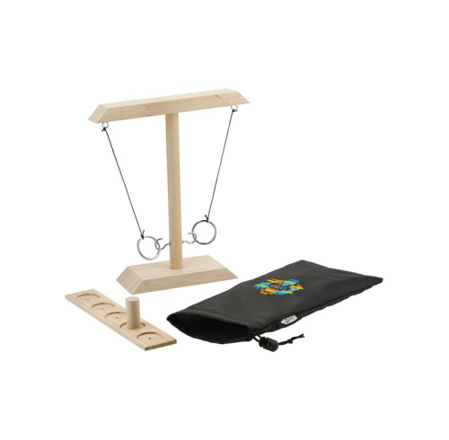 Wooden Hook and Ring Toss Game | Portable Skill Toy | (Wood Ring Hooking) | Family Party Play | OEM