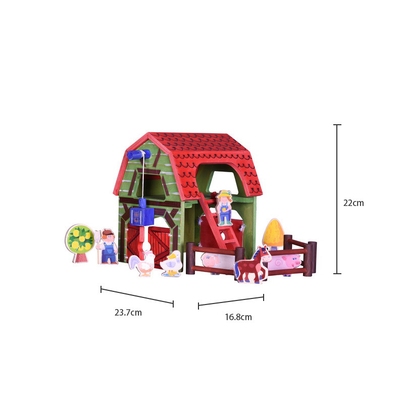 Wooden Farm Barn Toy Set