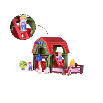 Paint DIY Forestoy Wooden Farm Barn Toy Set Role-Play Toy | Toddler Learning Imaginative Play | OEM