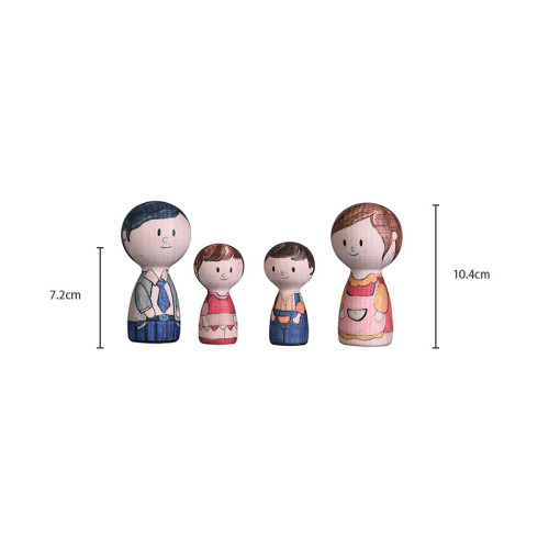 DIY Forestoy Wooden Family Dolls Set | DIY Painting Toy Wood Customizable Figures | OEM