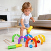 Forestoy Rainbow Wooden Croquet Set | Vibrant & Educational | Wood, 63.5cm, Gate Passing | Customizable