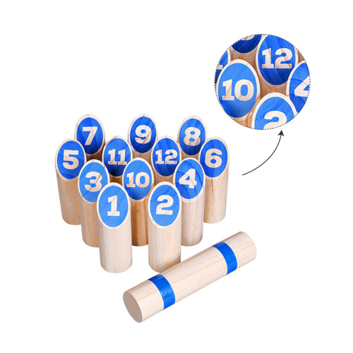 Wooden Molkky Game | Educational & Engaging | Wood, 14.5cm Pins, Throwing | Customizable