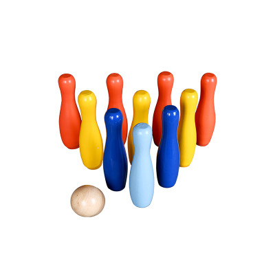 Forestoy Rainbow Bowling Set | Vibrant & Durable | Wood, 20cm Pins, Bowling | Customizable