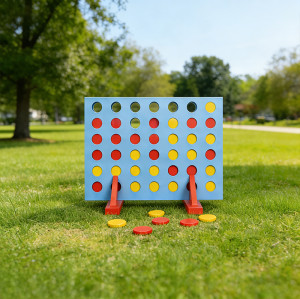 Forestoy Giant Connect Four | Strategic & Interactive | Wood, Disc Placement | Customizable