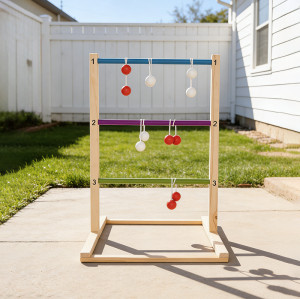 Forestoy Colorful Ball Ladder | Educational| Wood, 73x60x53cm, Counting | Customizable