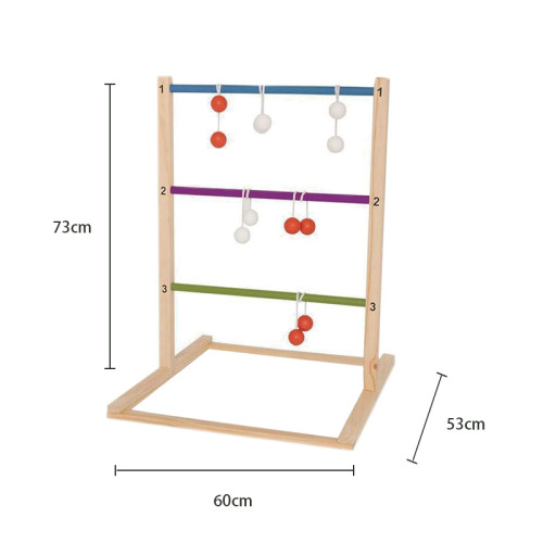Forestoy Colorful Ball Ladder | Educational| Wood, 73x60x53cm, Counting | Customizable