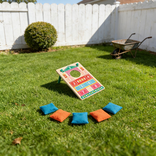 Numbered Bean Bag Toss | Educational & Portable | Wood, 45x30cm, Scoring | Customizable