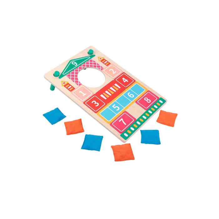 Numbered Bean Bag Toss | Educational & Portable | Wood, 45x30cm, Scoring | Customizable