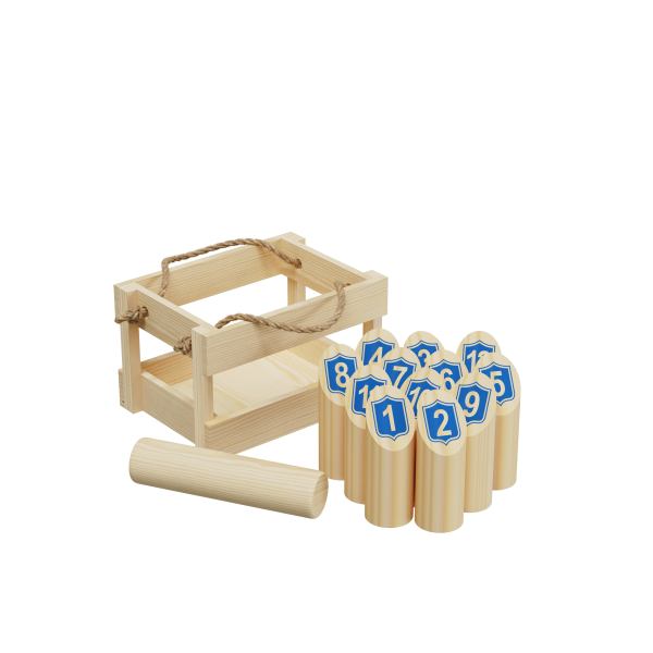 Molkky Game | Strategic & Portable | Wood, 14.5cm Pins, Throwing | Customizable