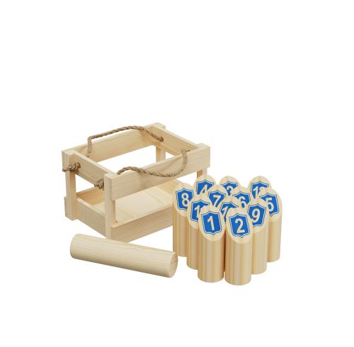 Molkky Game | Strategic & Portable | Wood, 14.5cm Pins, Throwing | Customizable
