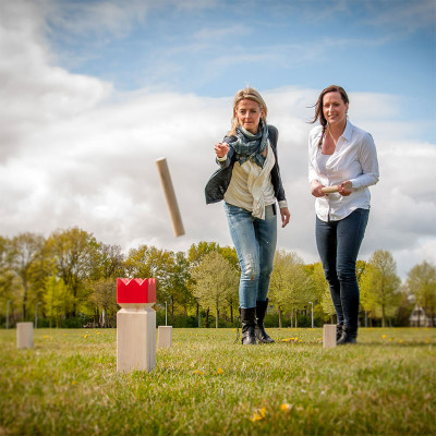 Forestoy Wooden Kubb Set | Tactical & Compact | Wood, 28.5x24.8x12cm Crate, Outdoor | Customizable