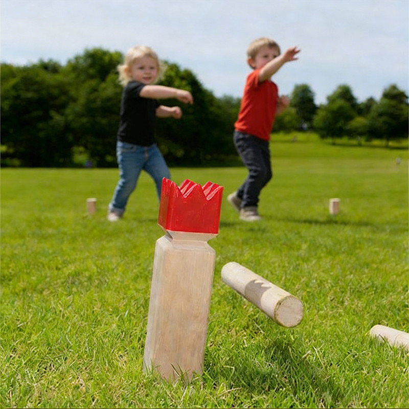 Outdoor Toys Wooden Kubb Game King & Soldier Game Set Backyard game Kubb Set Outdoor Lawn Yard Game for Kids 