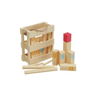 Forestoy Wooden Kubb Set | Tactical & Compact | Wood, 28.5x24.8x12cm Crate, Outdoor | Customizable