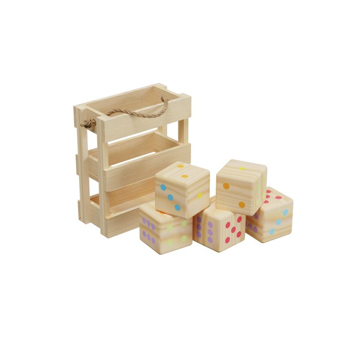 Forestoy Giant Dice Set | Oversized & Fun | Wood, 28.2x24x11.8cm Crate, Yard Games | Customizable