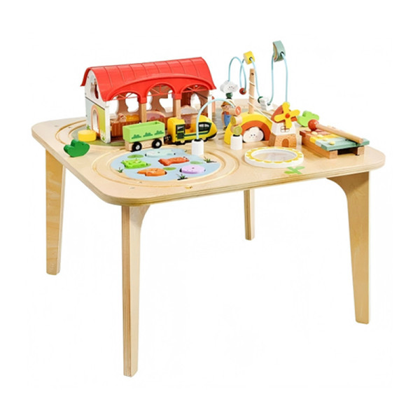 Forestoy Wooden Farm Activity Table | Interactive & Educational | Wood | Customizable