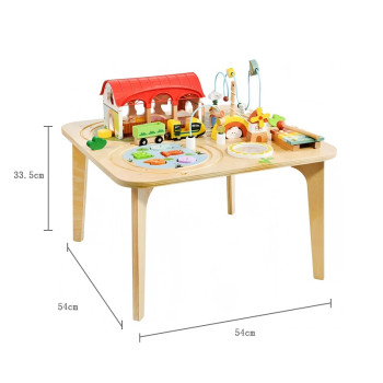 Forestoy Wooden Farm Activity Table | Interactive & Educational | Wood | Customizable