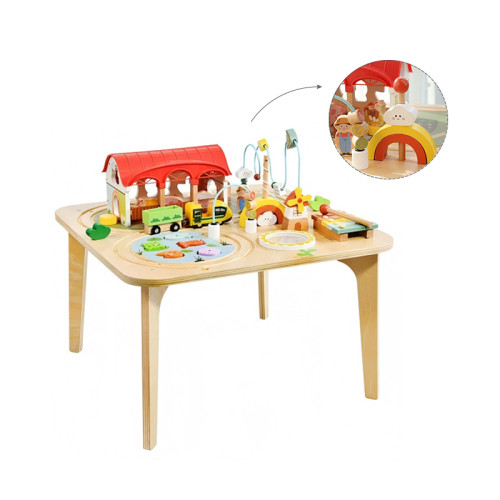 Forestoy Wooden Farm Activity Table | Interactive & Educational | Wood | Customizable
